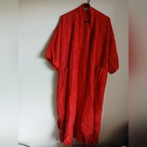 Health Vintage Womens Robe 100% Silk Pockets Belt Wrap